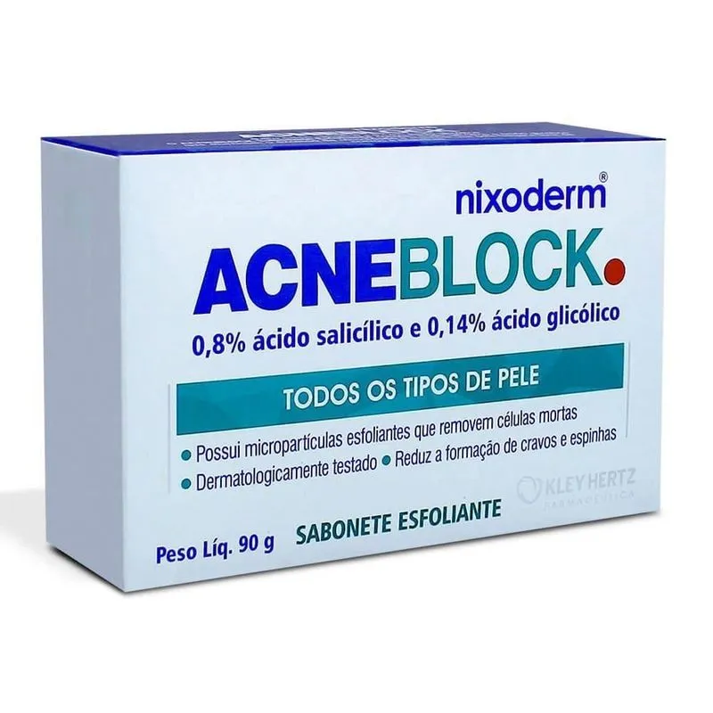 Acneblock Sabonete Esfoliante para Todos os Tipos de Pele 90g - Hertz