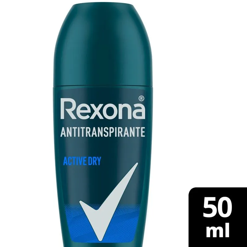 Desodorante Antitranspirante Rexona Men Active Dry 48h Roll-On 50ml